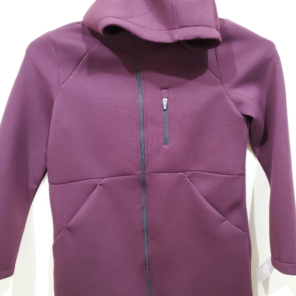 Sage Collective Hooded Jacket Long Burgundy (SMALL) ONLY AVAILABLE - Picture 2 of 8